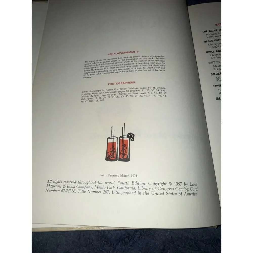 Vintage Sunset Barbecue Cookbook 1971 6th Printing